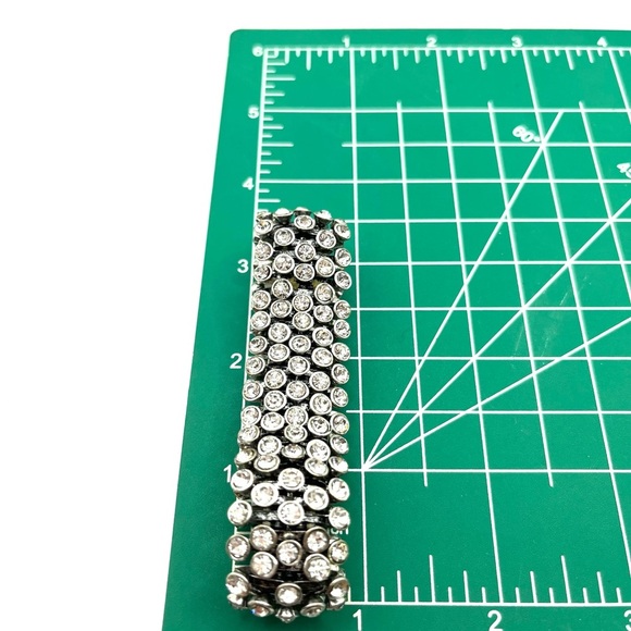 Vintage Silver and Rhinestone Bracelet - Picture 10 of 12